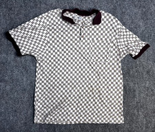 Vtg. 90's Penguin Sport Golf Polo Shirt Mens Sz. L Geometric All Over Preppy