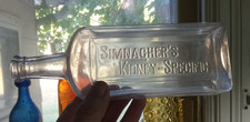 SIMNACHER'S KIDNEY-SPECIFIC 9"BIG HAND BLOWN 1890s MEDICINE BOTTLE RARE