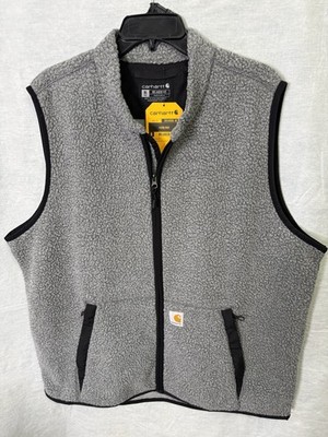 Carhartt OV4995-M Men s NWT Gray Fleece Vest Pockets Full Zip Size XL Tall