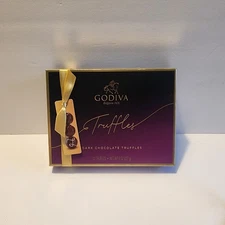 New Godiva Chocolatier Dark Chocolate Truffles Assorted Gift Box 12 pc. Sealed