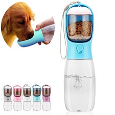 Dog Water Bottle,Portable Pet Water Bottle with Food Container,Outdoor Portab...
