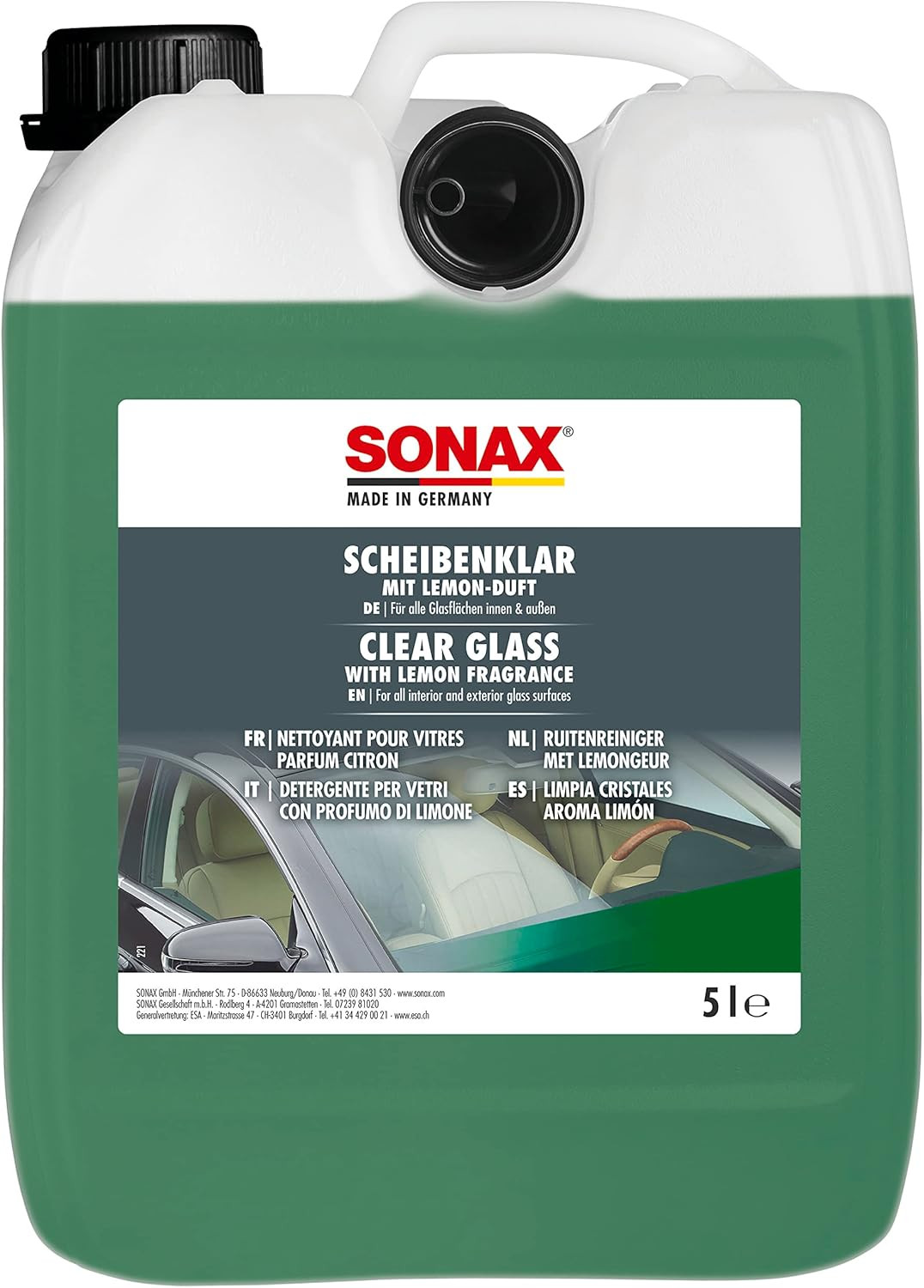 Detergente Vetri Professionale 5L Limone - Rimuove Silicone e Olio