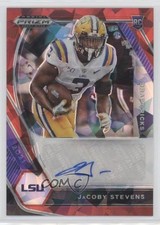 2021 Panini Prizm Draft Picks Red Ice JaCoby Stevens #DPA-JAC Auto pm6