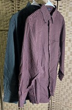 Lot Of 2 IZOD Men's Button Down Long Sleeve Dress Shirt Holly Berry Size Large