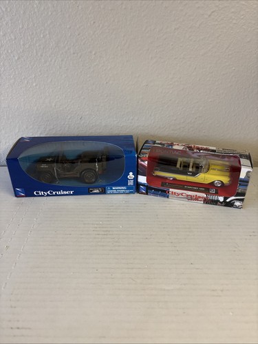 Lot Of 2 NewRay CityCruiser Collection 1/43 Scale Die-Cast Skychief Willys Jeep