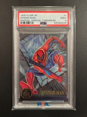 1995 Marvel Flair '95 Chromium Insert #1 Spider-Man PSA 9