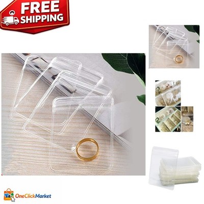 Airtight 100 Pcs Jewelry Storage Bags - Clear PVC Reusable Zip Lock Pouches