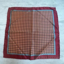 Vintage Maroon Silk Handkerchief Pocket Square12"