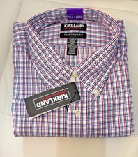 Kirkland Signature Men  s Traditional Fit Dress Shirt, Red, 17.5, 32/33