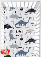 Sweet Jojo Designs Crib Sheet Blue Grey Dino