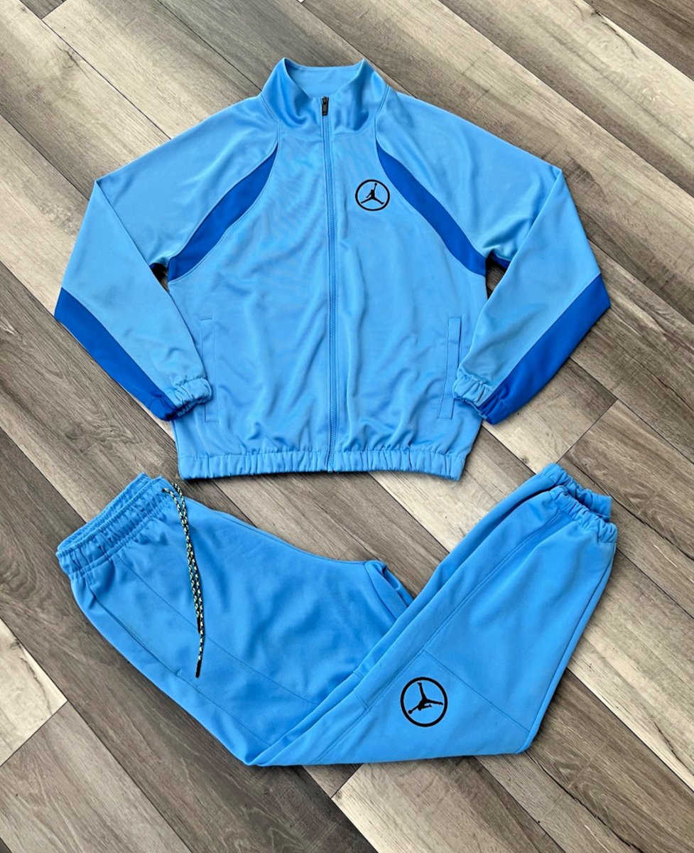 AIR JORDAN Men's University Blue Tracksuit Zip-Up Jacket and Track