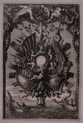 Trophee d'armes - Radierung Jean Lepautre (1618-1682) zug. N. Langlois Paris