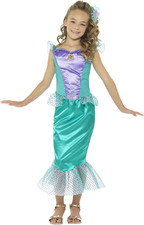 SMIFFYS Smiffys Costume Sirenetta Deluxe, Verde, Con Vestito E Clip per Capelli