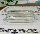 vintage pyrex clear butter dish with lid - excellent condition - no cracks/chips