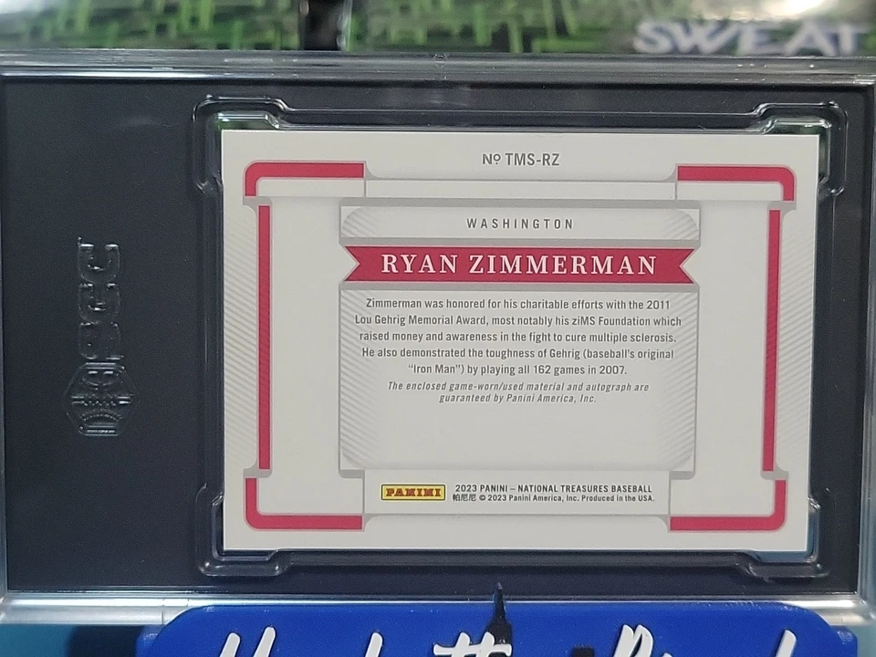 🔥 2023 帕尼尼国家宝藏 /25 Ryan Zimmerman #TMS-RZ SGC 10/9 签名 🔥 — 第 2/2 张图片