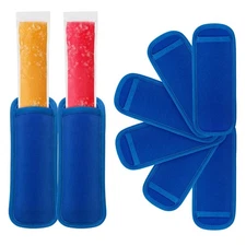 6 Pack Reusable Popsicles Frozen Bags Ice Pop Stick Sleeves for Kids, Popsicl...