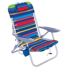 Rio 4-Position Backpack Beach Chair Tropical Lace-Up Aluminum Cup Holder
