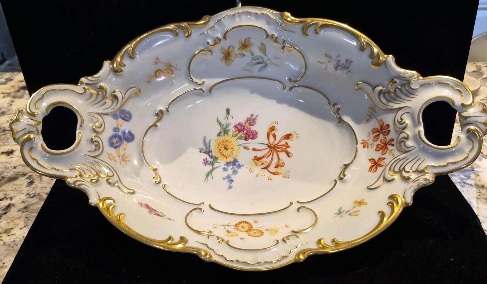 Hutschenreuther Selb Hand Painted Vintage Serving Platter 12