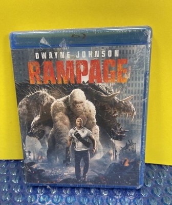Rampage Blu-Ray Movie Disc- Dwayne Johnson- Action Adventure- DTS HD Dolby ATMOS