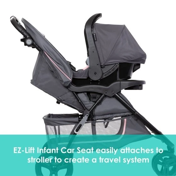 Sistema de viaje Baby Trend EZ Ride con asiento de coche infantil EZ-Lift, tablero rosa Foto 2 de 4