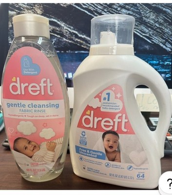 Dreft Fabric Rinse 36.7oz with Dreft baby detergent 64 loads