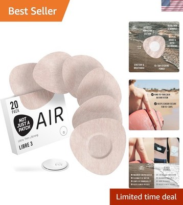 20-Pack Beige Freestyle Libre 3 Sensor Covers - Ultra-Thin & Durable Adhesive