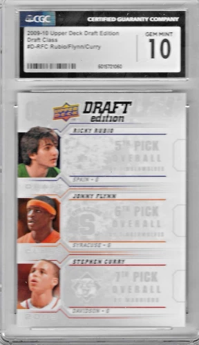 2009-10 UD Draft Edition  Stephen Curry / RUBIO / FLYNN CGC-10 Rookie RC