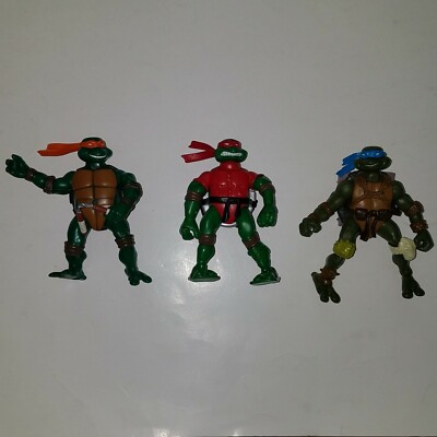 3 TMNT Teenage Mutant Ninja Turtles Raphael Leonardo Michelangelo Playmates