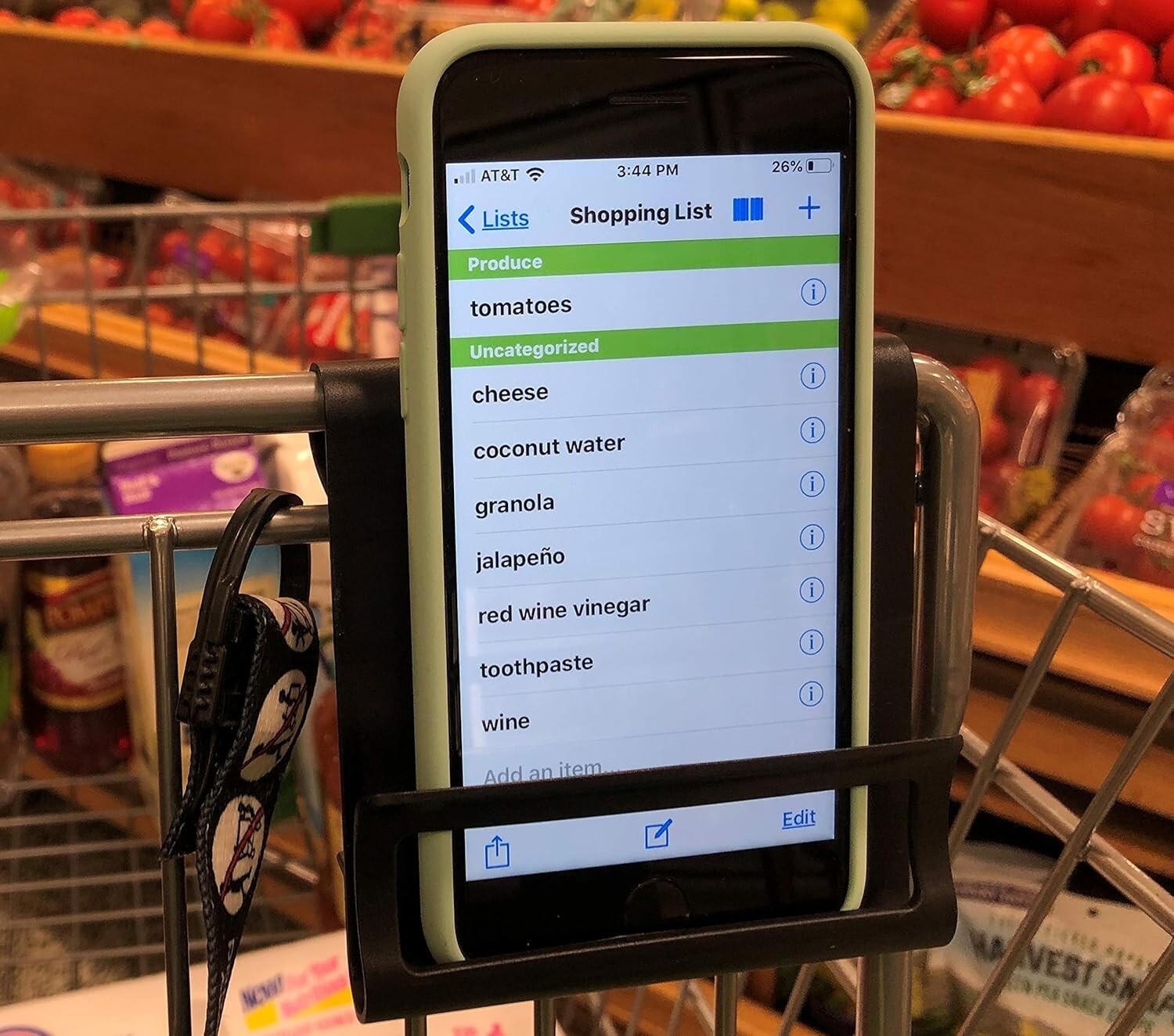 Smartphone Holder for Shopping Cart - Safely Secures Cell Phone While you Sho...-image
