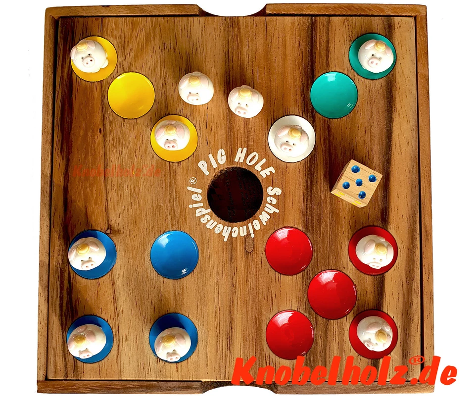 Pig Hole Schweinchenspiel® original Knobelholz Würfelspiel Familienspiel Kinder - Bild 2 von 4