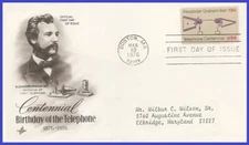 USA3 #1683 ADDR ARTCRAFT FDC   Telephone Centennial