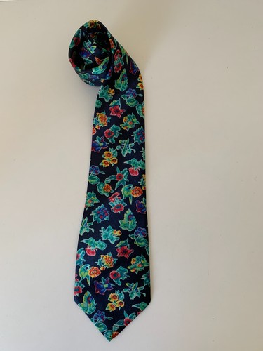 John & Lois Retro 80s 90s Men's Necktie Tie Bright Floral Made in Australia - Picture 3 of 9