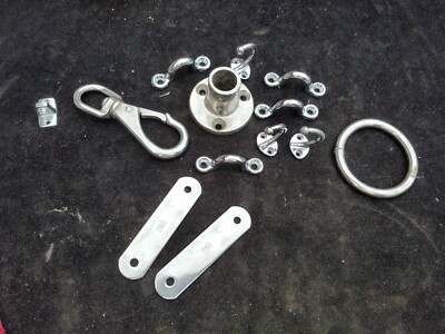 13 Piece Lot of Chrome Boat / Marine Hardware 