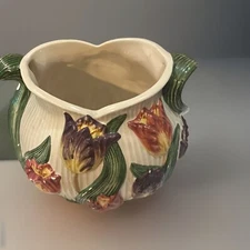 Vintage Fitz & Floyd Tulip Swan Pattern Vase Collectible~ 5.5" TALL