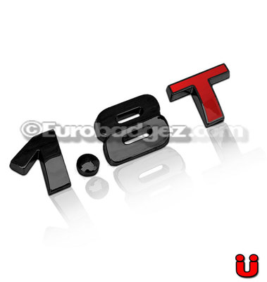 3D Chrome "2.5L" Rear Emblem Badge For Volkswagen VW Cars | 19mm Adhesive Back Red Lettering