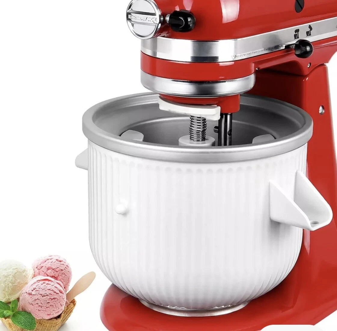 NEW Ice Cream Maker Attachment for Kitchenaid + 2 Quart Frozen Ice Cream Bowl