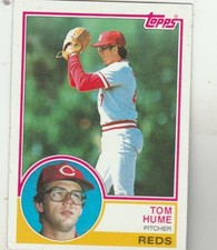 FREE SHIPPING-NRMINT TO VG-1983 Topps #86 Tom Hume Reds PLUS BONUS CARDS