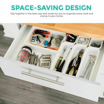 8 Stck. Schubladenteiler Trennwand Federbelastet Erweiterbar Küche Schlafzimmer Organizer