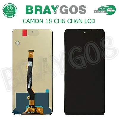 BRAYGOS Replacement For Tecno Camon 18 CH6 CH6n Touch Screen Digitizer LCD Display