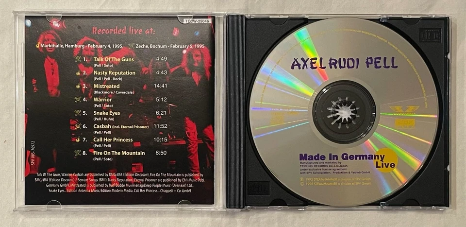 Axel Rudi Pell - Made In Germany Live (Japan 1st Press CD w/OBI) Jeff Scott Soto Foto 3 de 3