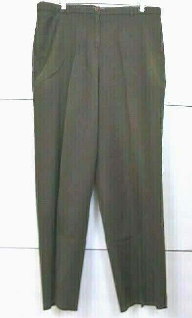 Judith Hart Dress Pant Slacks Womens Size 14P Army Fatigue Green Flare Leg