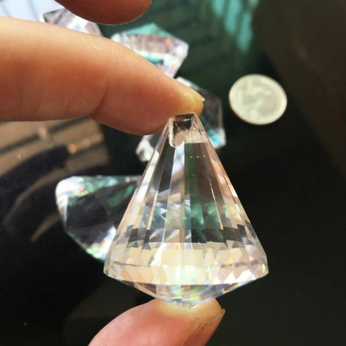 5Pc SUNCATCHER Chandelier Diamond Glass Cone Crystal Lamp Prism Hanging Pendant - Picture 2 of 6
