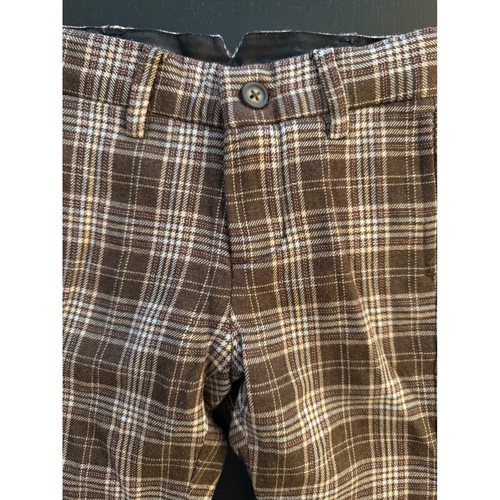 Janie and Jack Baby Plaid Club Pant Boys 3-6m Brown Wool Blend Resort Chino - Picture 2 of 9