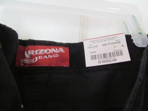 NWT Boy's Arizona Jean Co. Black Corduroy Straight slim fit Pants Size 10 Reg - Picture 4 of 7