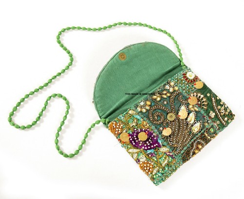 Vintage Patchwork Bordado Bolso de Mano Mujer Cóctel Lentejuelas Bolso - Imagen 2 de 3