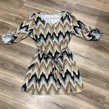 Tacera Women’s 3/4 Sleeve multicolored Chevron Print Dress Size 3X