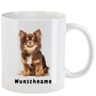 Tasse mit Chihuahua Langhaar - mit oder ohne Wunschname - 10 Motive