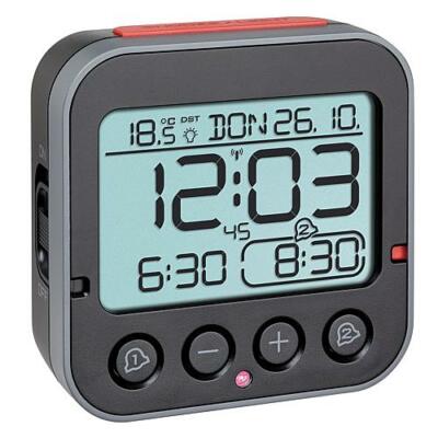 TFA 60.2550.01 Bingo 2.0 Funkwecker digital lautlos Alarmzeiten Reisewecker 2