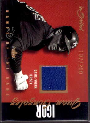 Juan Gonzalez Jsy 2004 Fleer InScribed Names of the Game Material Copper #JG 