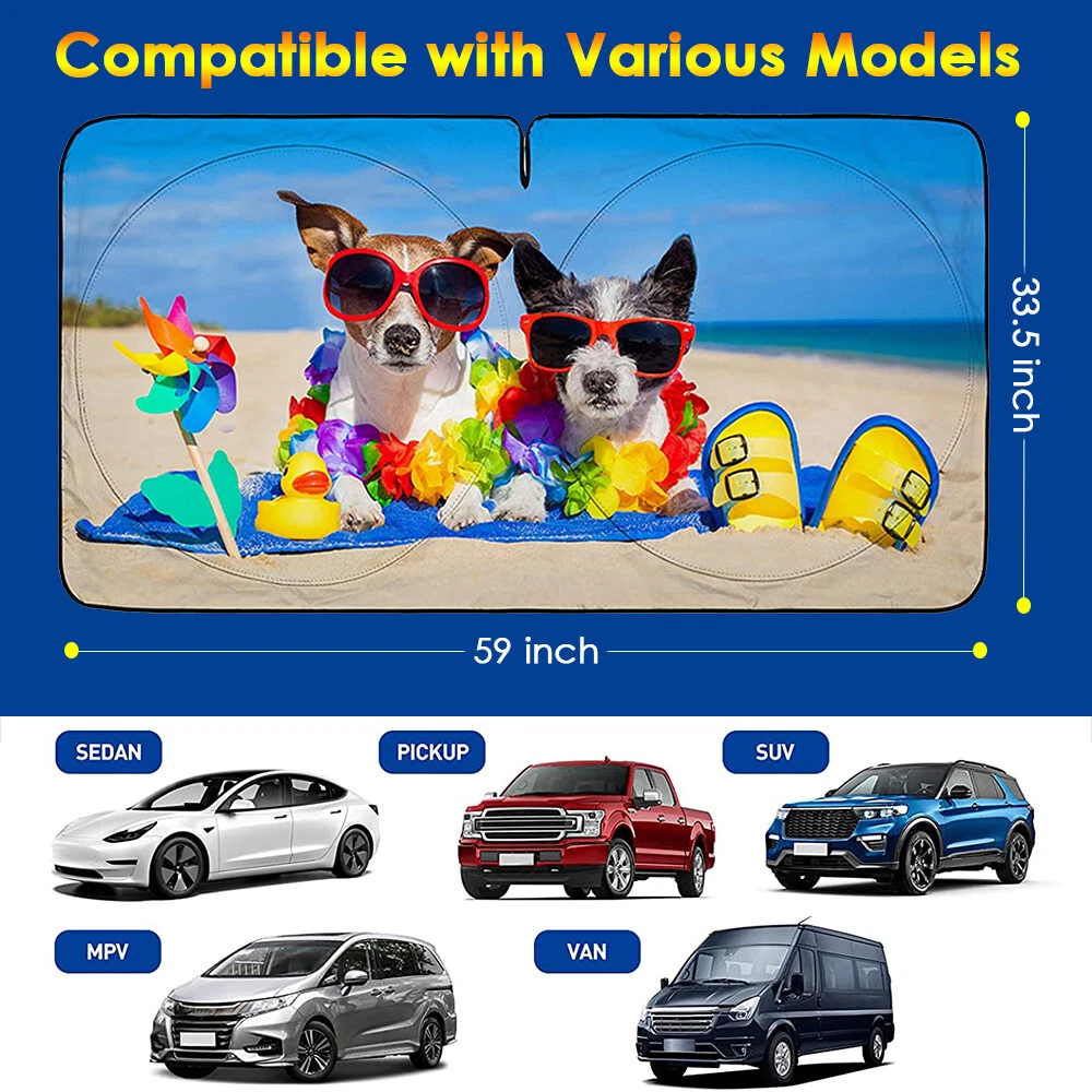 Car Sun Shade Windshield Front Window Cartoon Visor SUV Foldable UV Shield Cover